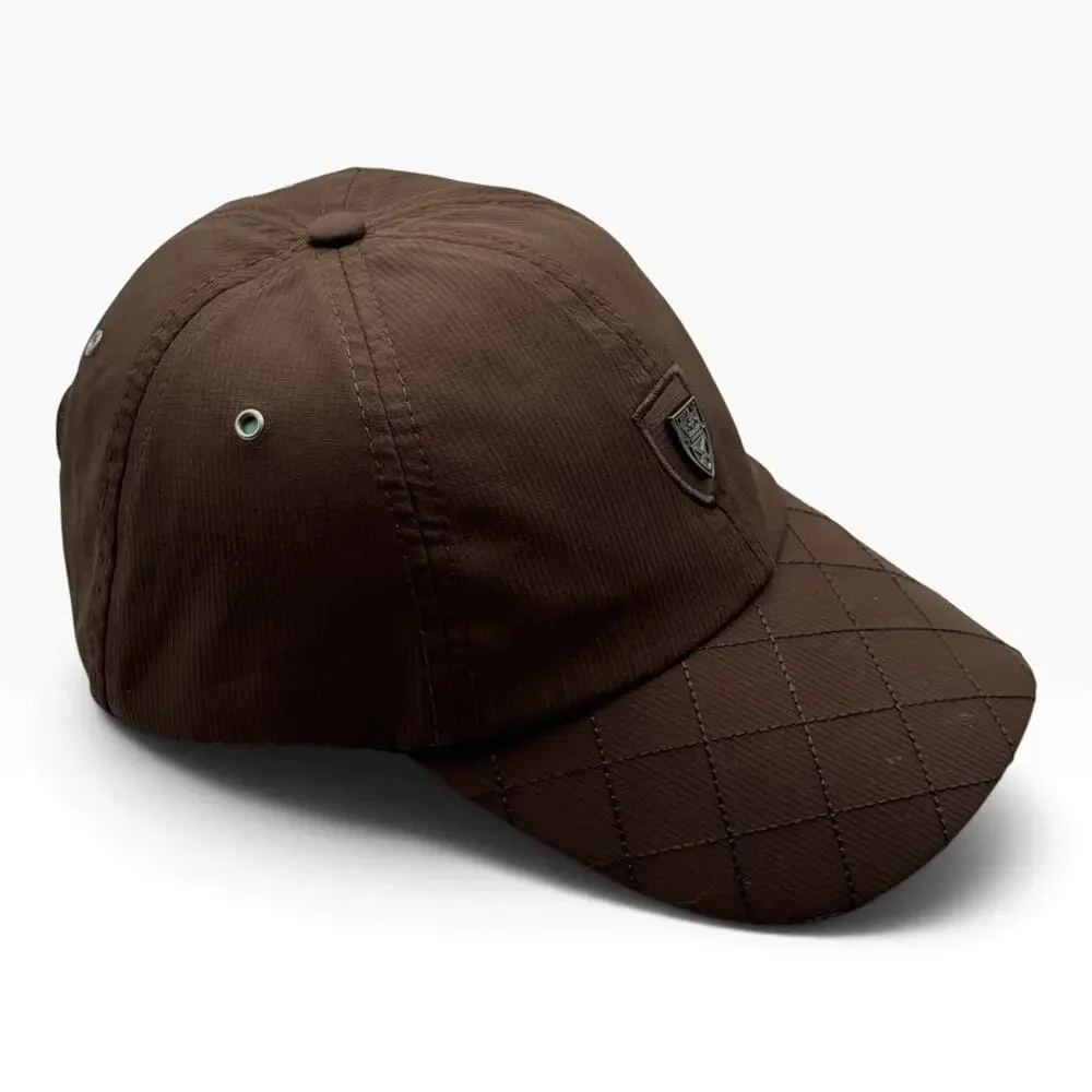 Cresc HZ Crescendo Equestrian Heritage Brown Quilted Strapback Hat Cap